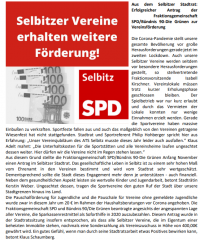 SPD Antrag für die Vereinsförderung erfolgreich